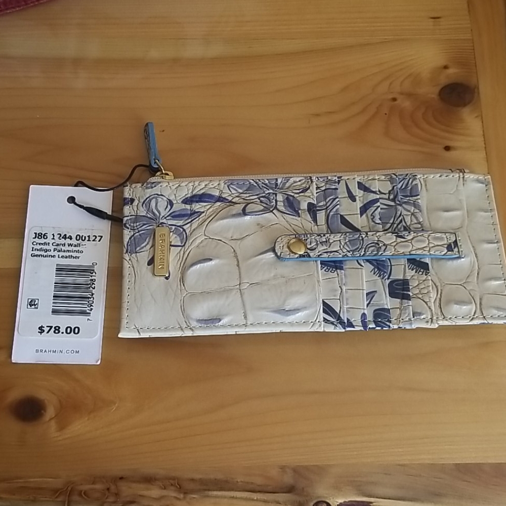 NWT Brahmin Wallet - Indigo Palaminto